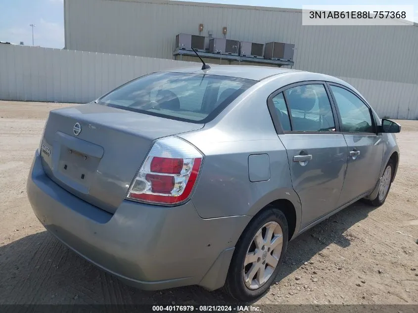 2008 Nissan Sentra 2.0S VIN: 3N1AB61E88L757368 Lot: 40176979