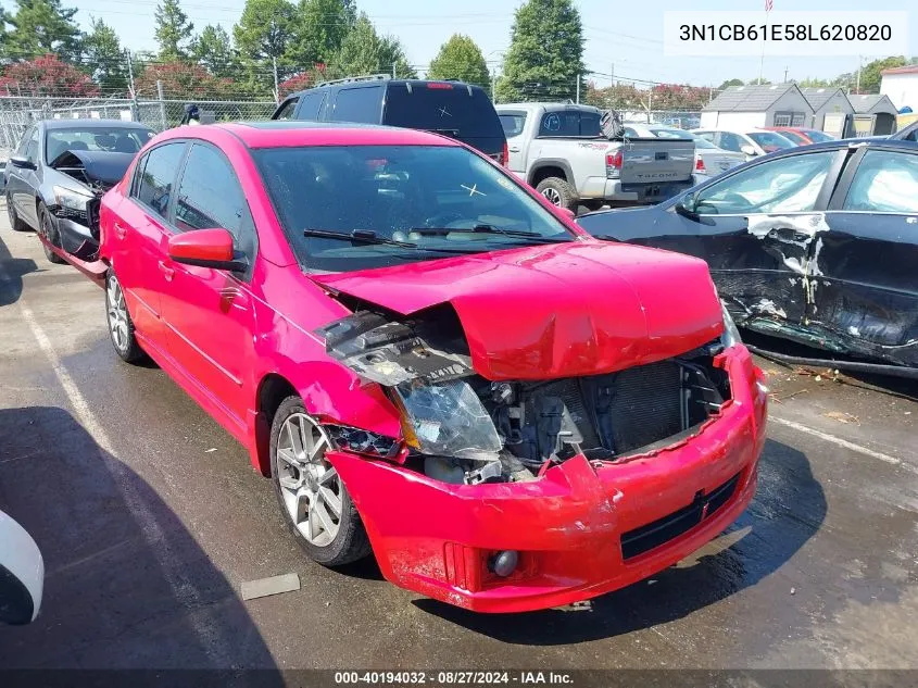 2008 Nissan Sentra Se-R Spec V VIN: 3N1CB61E58L620820 Lot: 40194032