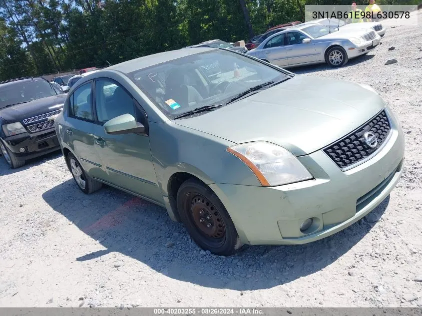 3N1AB61E98L630578 2008 Nissan Sentra 2.0S