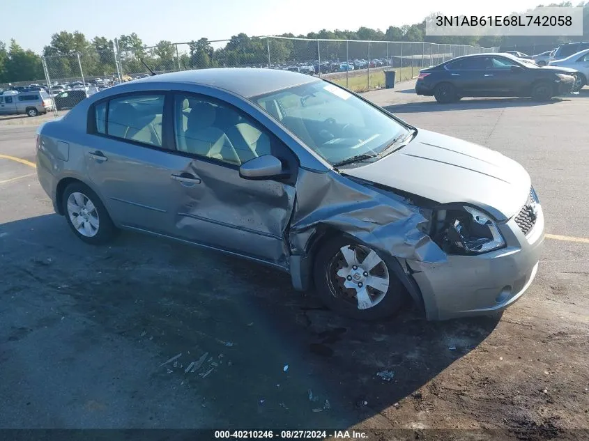 3N1AB61E68L742058 2008 Nissan Sentra 2.0