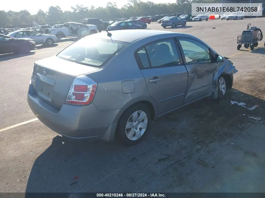 3N1AB61E68L742058 2008 Nissan Sentra 2.0