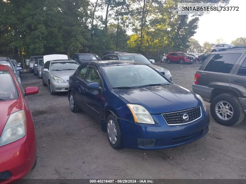 2008 Nissan Sentra 2.0 VIN: 3N1AB61E58L733772 Lot: 40216497