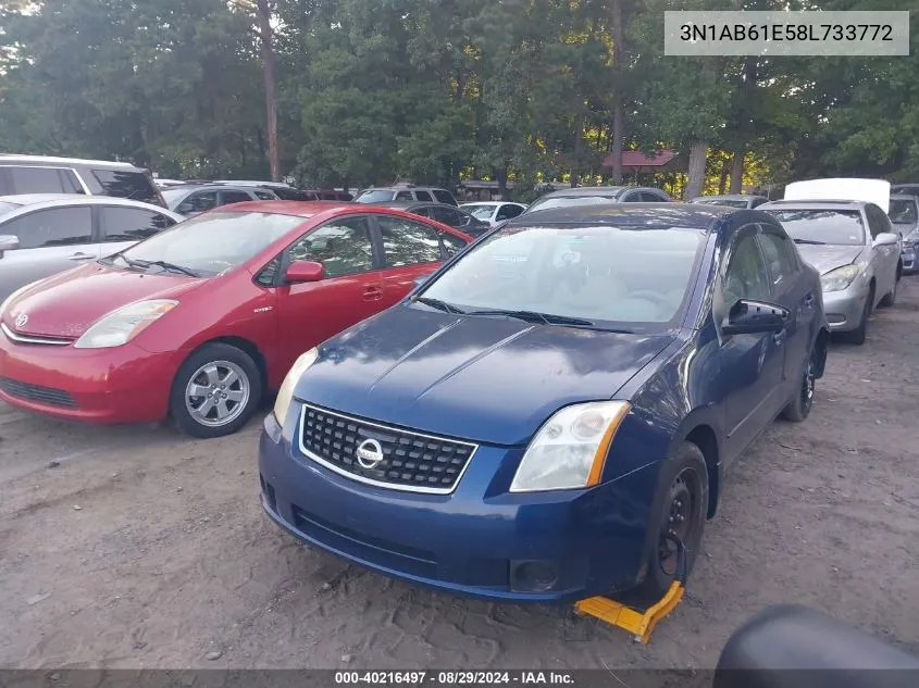 2008 Nissan Sentra 2.0 VIN: 3N1AB61E58L733772 Lot: 40216497