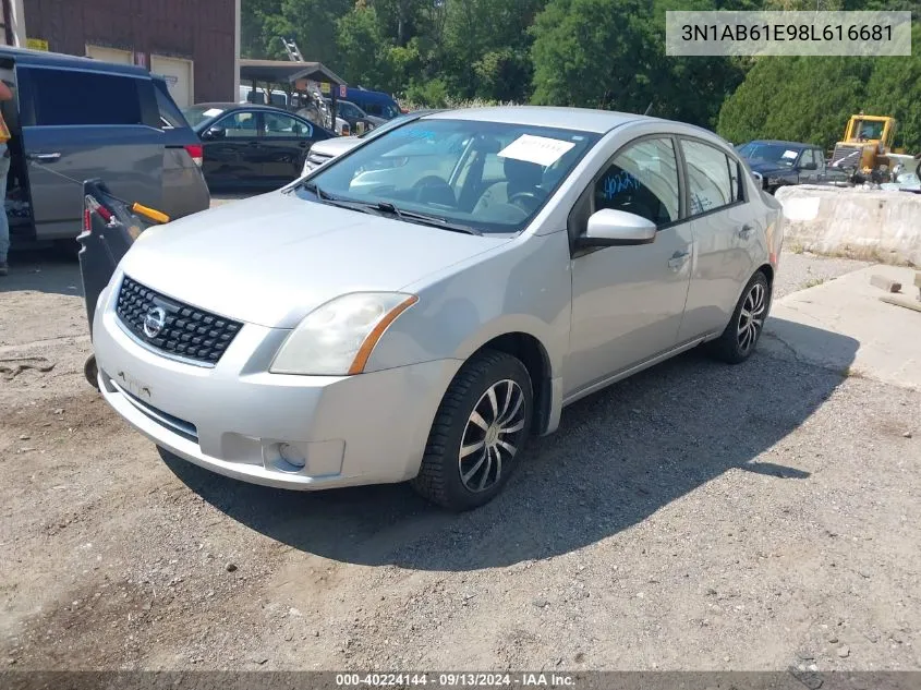 2008 Nissan Sentra 2.0S VIN: 3N1AB61E98L616681 Lot: 40224144