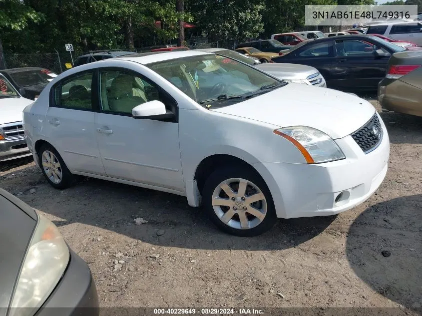 3N1AB61E48L749316 2008 Nissan Sentra 2.0S