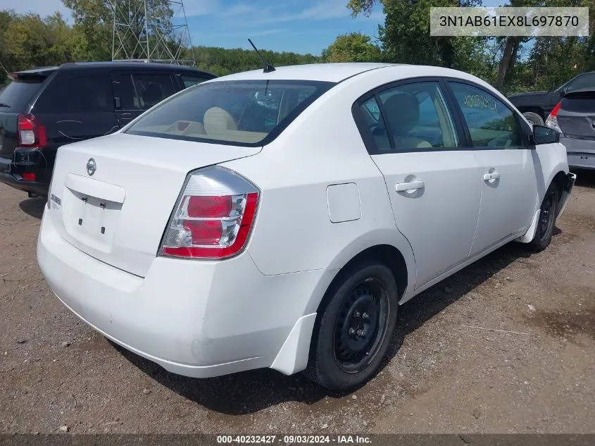 3N1AB61EX8L697870 2008 Nissan Sentra 2.0S