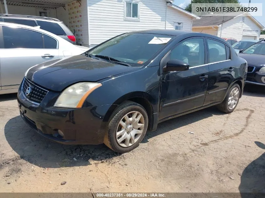 2008 Nissan Sentra 2.0S VIN: 3N1AB61E38L748299 Lot: 40237351