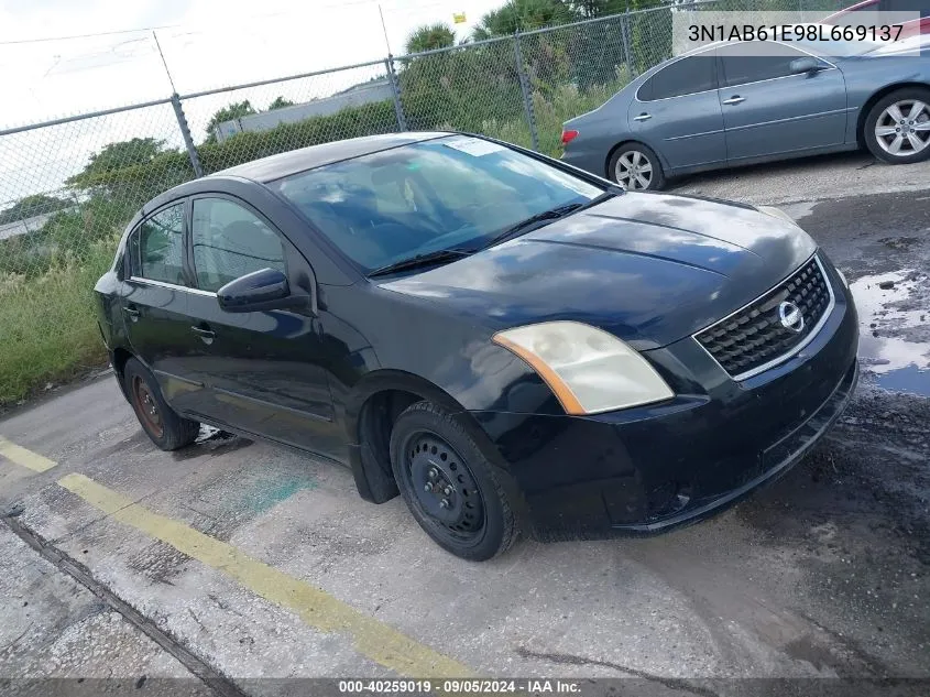 2008 Nissan Sentra 2.0/2.0S/2.0Sl VIN: 3N1AB61E98L669137 Lot: 40259019