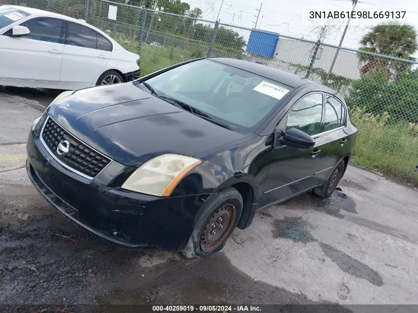 2008 Nissan Sentra 2.0/2.0S/2.0Sl VIN: 3N1AB61E98L669137 Lot: 40259019