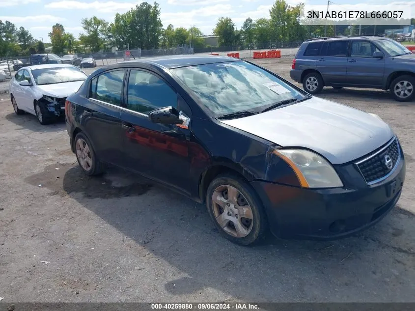 2008 Nissan Sentra 2.0S VIN: 3N1AB61E78L666057 Lot: 40259880