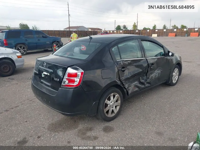 2008 Nissan Sentra 2.0S VIN: 3N1AB61E58L684895 Lot: 40264788