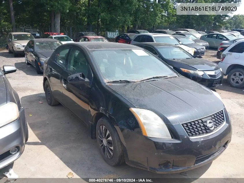 2008 Nissan Sentra 2.0 VIN: 3N1AB61E18L749029 Lot: 40276746