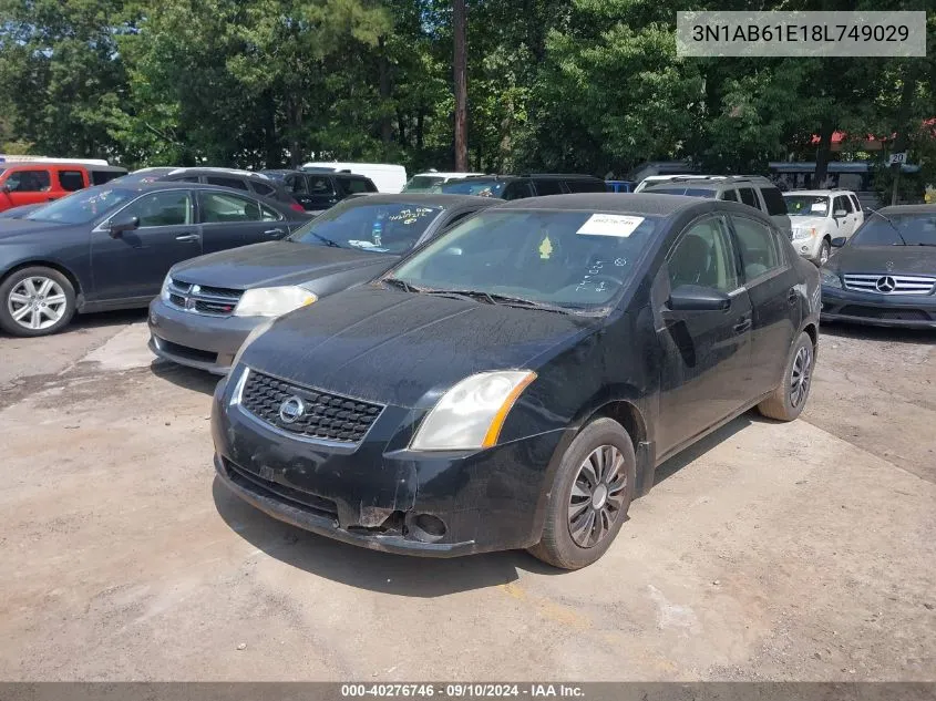 2008 Nissan Sentra 2.0 VIN: 3N1AB61E18L749029 Lot: 40276746