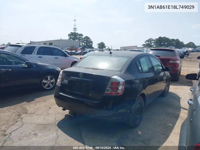 2008 Nissan Sentra 2.0 VIN: 3N1AB61E18L749029 Lot: 40276746