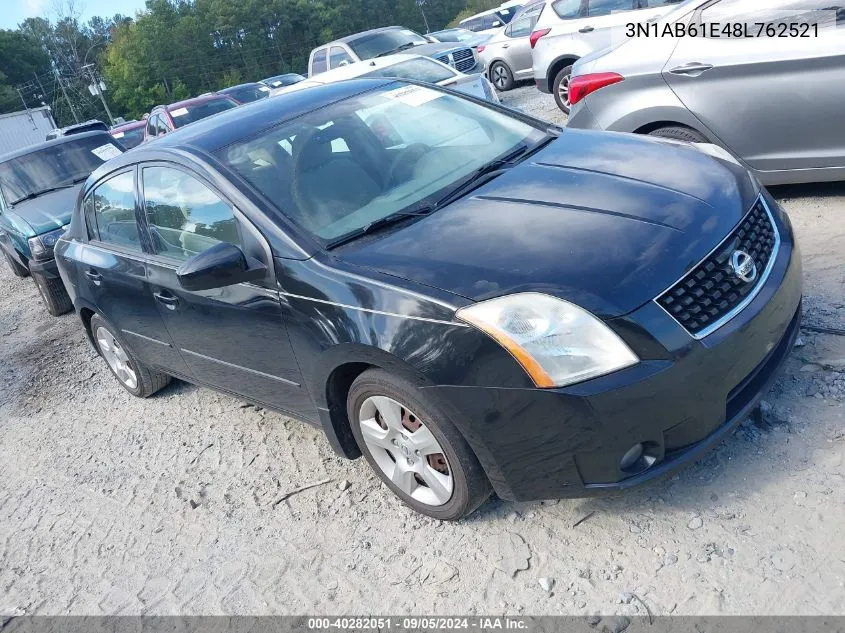 2008 Nissan Sentra 2.0S VIN: 3N1AB61E48L762521 Lot: 40282051