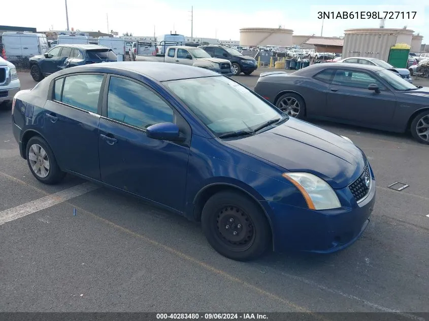 2008 Nissan Sentra 2.0 VIN: 3N1AB61E98L727117 Lot: 40283480