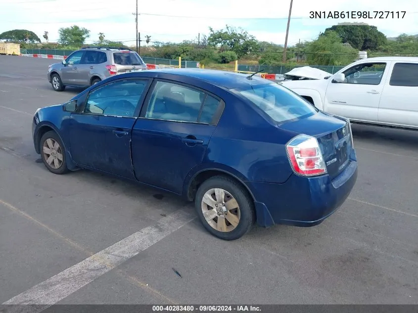 3N1AB61E98L727117 2008 Nissan Sentra 2.0