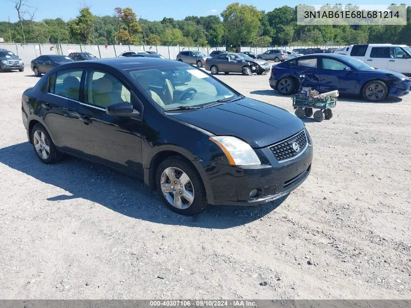 2008 Nissan Sentra 2.0S VIN: 3N1AB61E68L681214 Lot: 40307106