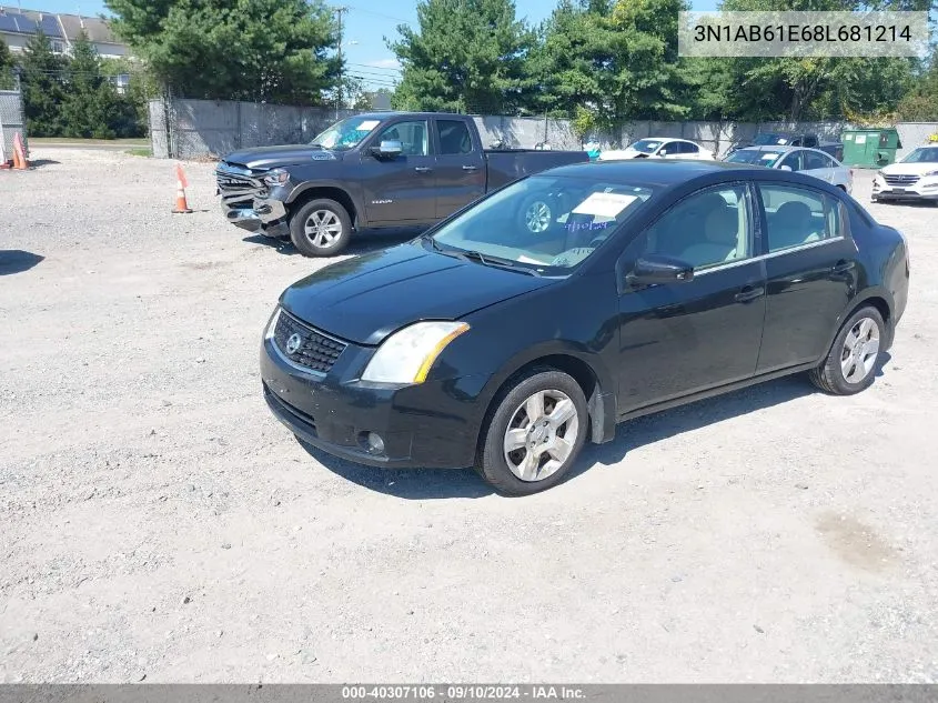 2008 Nissan Sentra 2.0S VIN: 3N1AB61E68L681214 Lot: 40307106