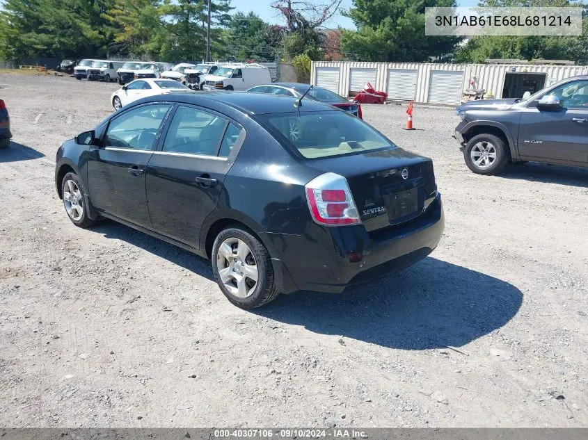 3N1AB61E68L681214 2008 Nissan Sentra 2.0S