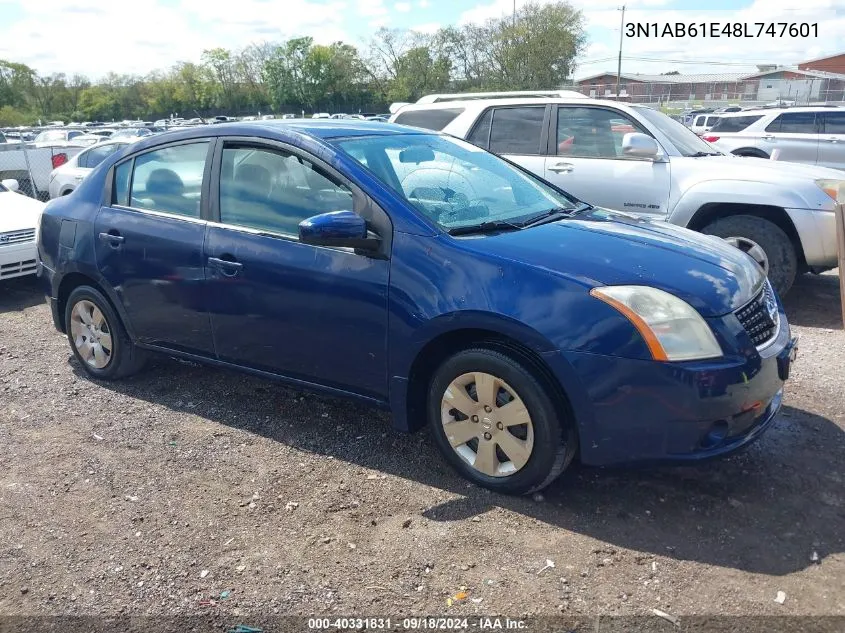 3N1AB61E48L747601 2008 Nissan Sentra 2.0