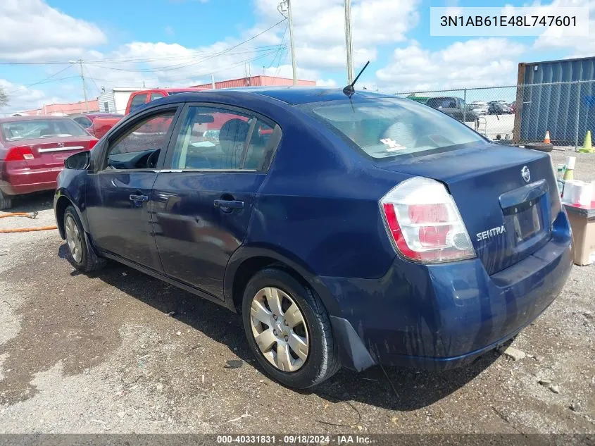 3N1AB61E48L747601 2008 Nissan Sentra 2.0