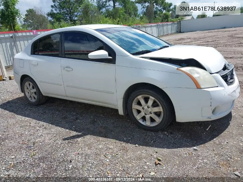 2008 Nissan Sentra 2.0S VIN: 3N1AB61E78L638937 Lot: 40336357