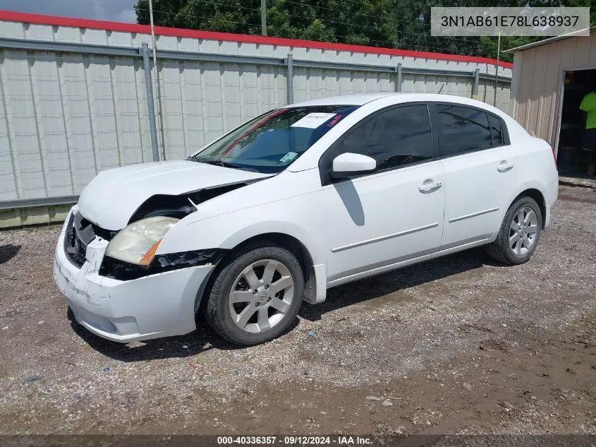 2008 Nissan Sentra 2.0S VIN: 3N1AB61E78L638937 Lot: 40336357