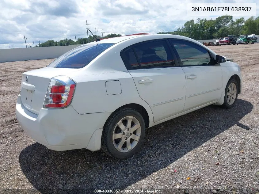 2008 Nissan Sentra 2.0S VIN: 3N1AB61E78L638937 Lot: 40336357