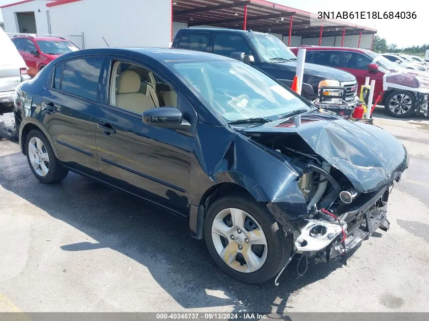 2008 Nissan Sentra 2.0S VIN: 3N1AB61E18L684036 Lot: 40345737