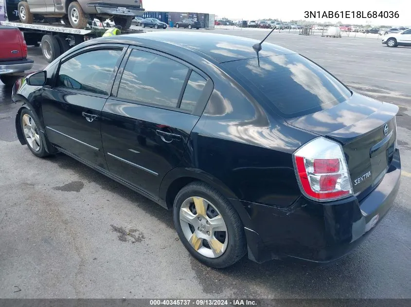 2008 Nissan Sentra 2.0S VIN: 3N1AB61E18L684036 Lot: 40345737