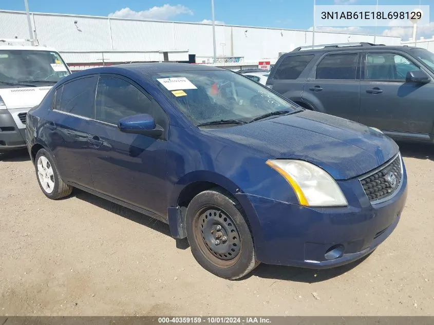 2008 Nissan Sentra 2.0S VIN: 3N1AB61E18L698129 Lot: 40359159