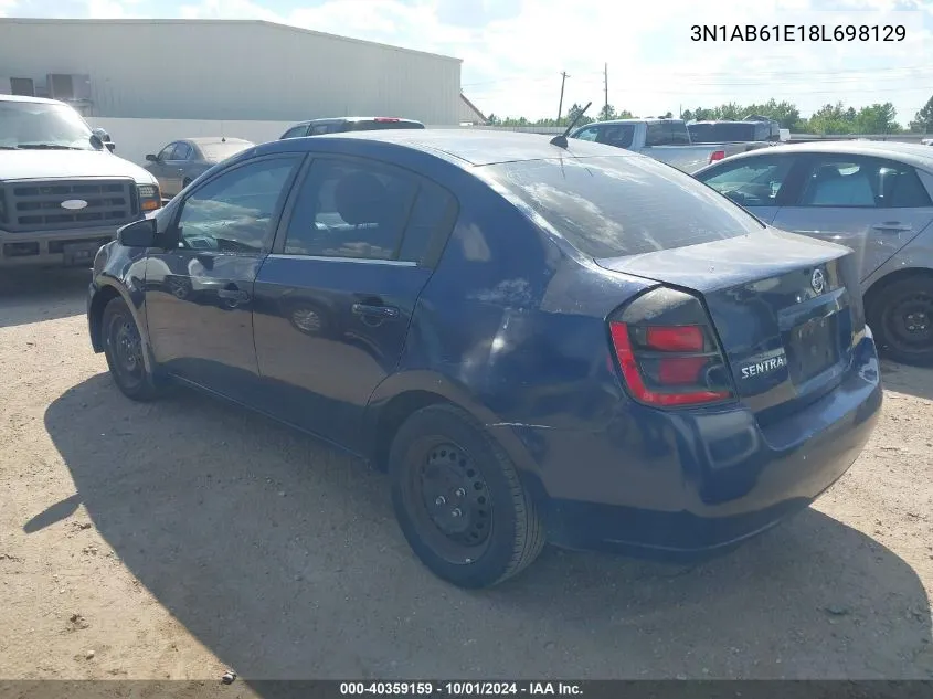 2008 Nissan Sentra 2.0S VIN: 3N1AB61E18L698129 Lot: 40359159