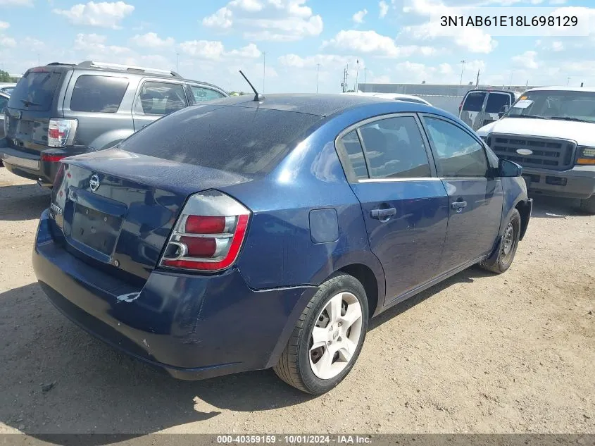 2008 Nissan Sentra 2.0S VIN: 3N1AB61E18L698129 Lot: 40359159