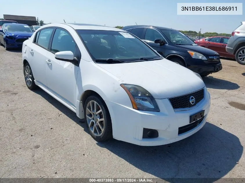 2008 Nissan Sentra Se-R VIN: 3N1BB61E38L686911 Lot: 40373593