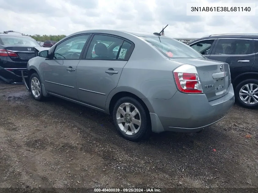 3N1AB61E38L681140 2008 Nissan Sentra 2.0Sl