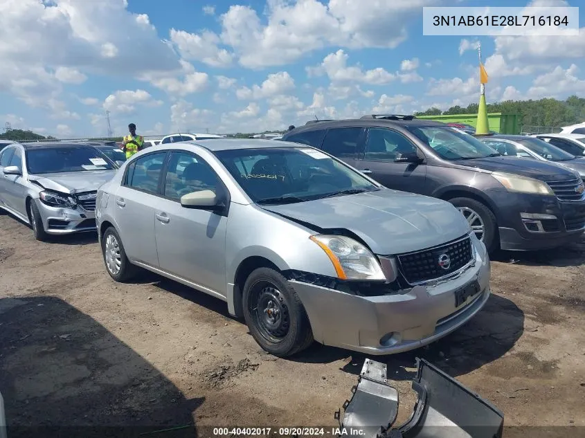 3N1AB61E28L716184 2008 Nissan Sentra 2.0S