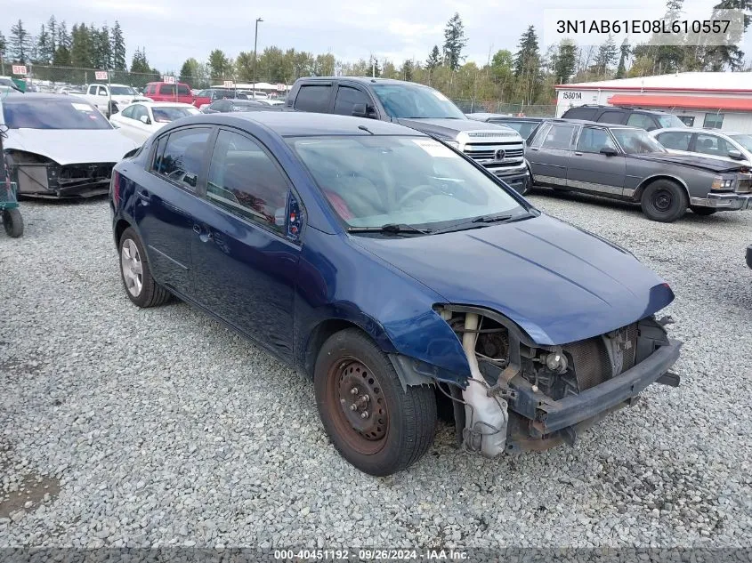 2008 Nissan Sentra 2.0 VIN: 3N1AB61E08L610557 Lot: 40451192