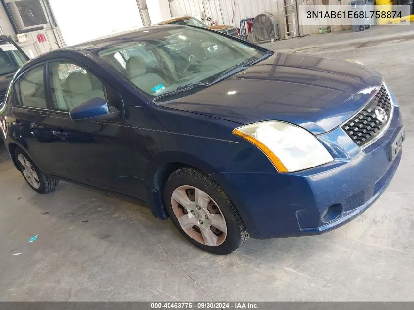 2008 Nissan Sentra 2.0S VIN: 3N1AB61E68L758874 Lot: 40453775