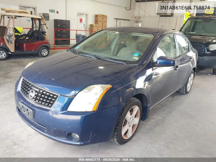 2008 Nissan Sentra 2.0S VIN: 3N1AB61E68L758874 Lot: 40453775