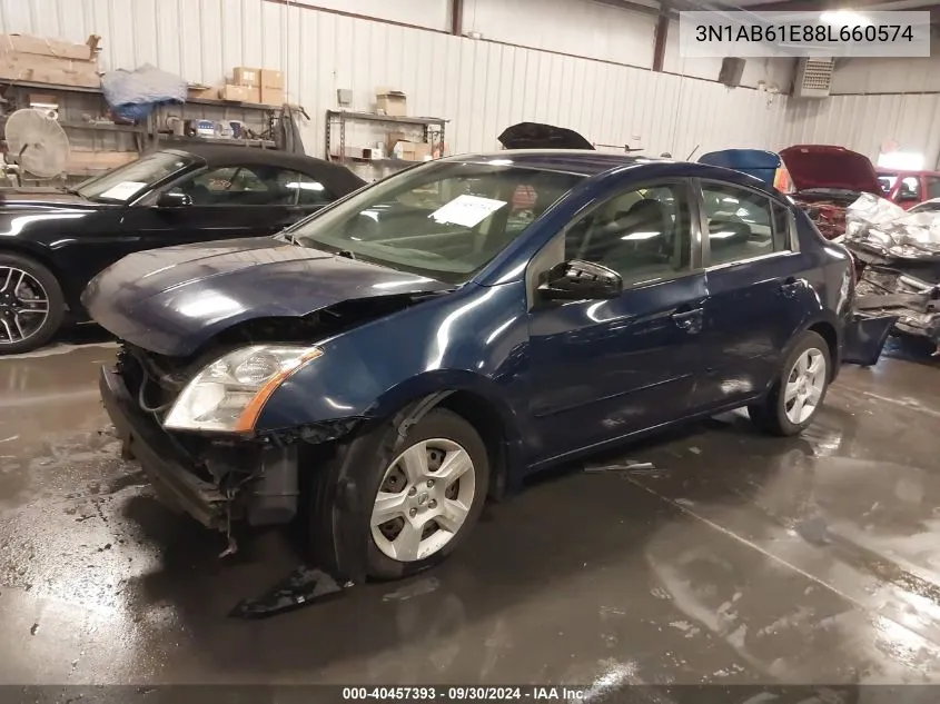 2008 Nissan Sentra 2.0S VIN: 3N1AB61E88L660574 Lot: 40457393