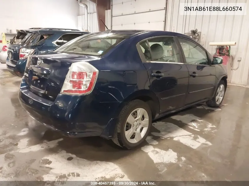 2008 Nissan Sentra 2.0S VIN: 3N1AB61E88L660574 Lot: 40457393