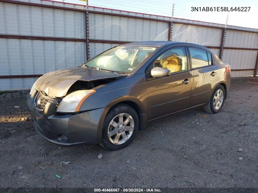 2008 Nissan Sentra 2.0/2.0S/2.0Sl VIN: 3N1AB61E58L646227 Lot: 40466567