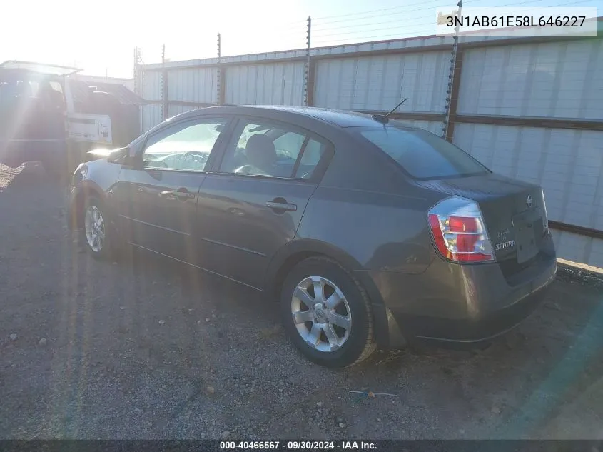 2008 Nissan Sentra 2.0/2.0S/2.0Sl VIN: 3N1AB61E58L646227 Lot: 40466567