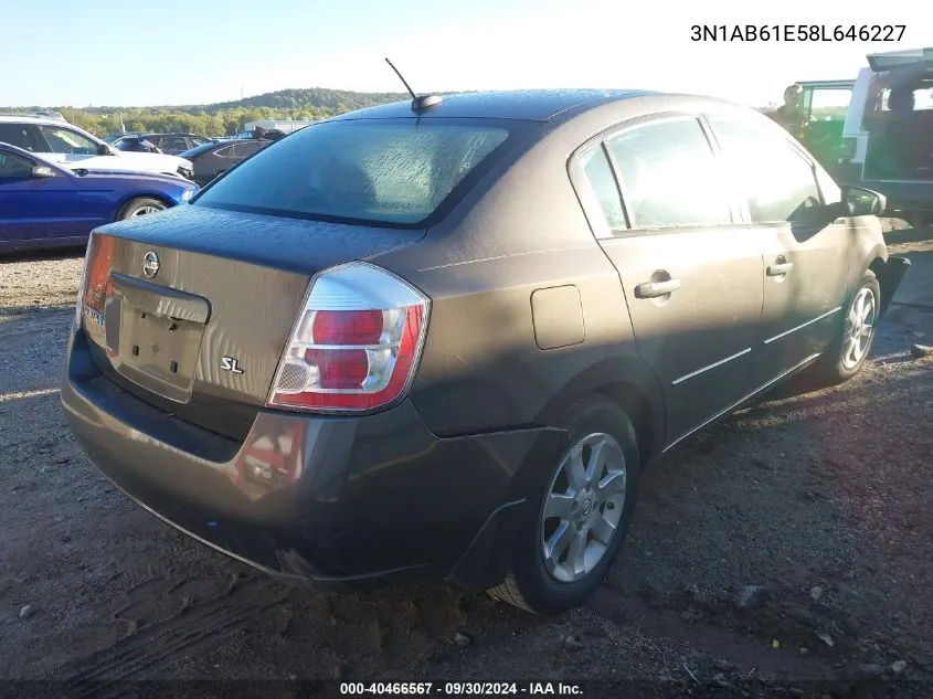 2008 Nissan Sentra 2.0/2.0S/2.0Sl VIN: 3N1AB61E58L646227 Lot: 40466567