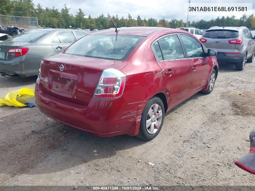 2008 Nissan Sentra 2.0 VIN: 3N1AB61E68L691581 Lot: 40471249