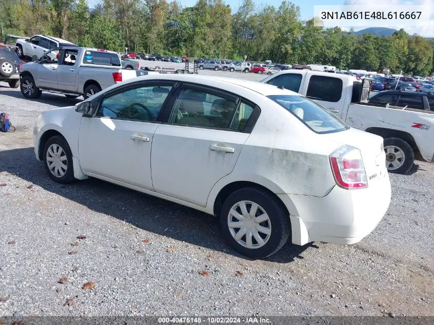 2008 Nissan Sentra 2.0 VIN: 3N1AB61E48L616667 Lot: 40475148