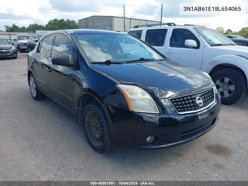 2008 Nissan Sentra 2.0S VIN: 3N1AB61E18L654065 Lot: 40501891