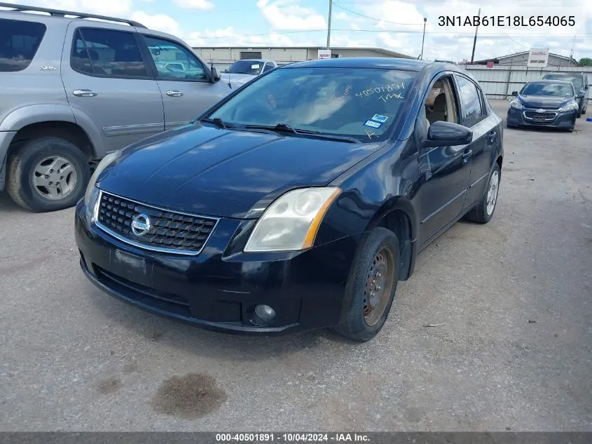 2008 Nissan Sentra 2.0S VIN: 3N1AB61E18L654065 Lot: 40501891