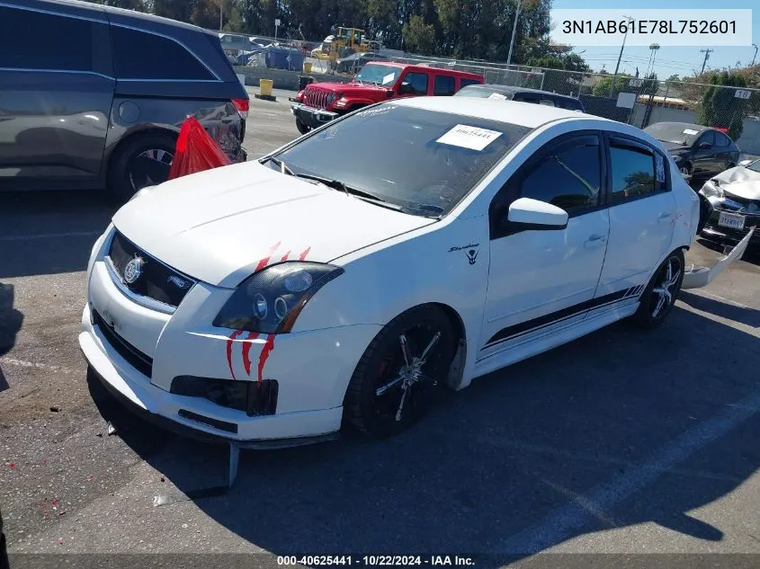 2008 Nissan Sentra 2.0S VIN: 3N1AB61E78L752601 Lot: 40625441